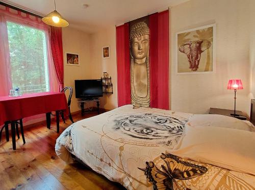 1 double bed