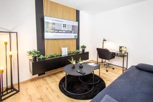 BrockHeus Black Style Apartment I Küche I Zentral I Parkplatz in Magdeburg, Deutschland