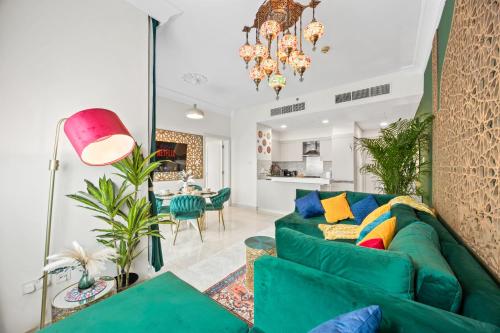 1BR Full Burj View 1 min to Dubai Mall Arabic Vibe, Dubai (Foto 6)