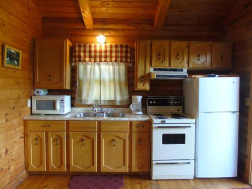 廚房, Cajun Cedar Log Cottages Ltd in 馬加里福克斯 (NS)