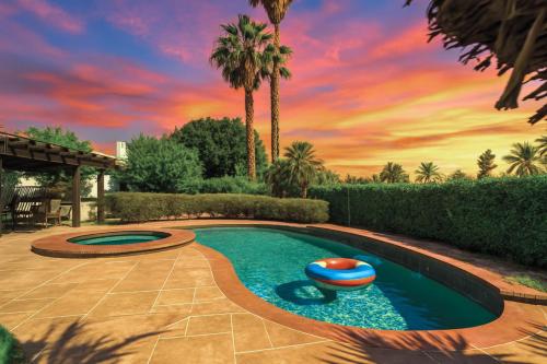 Palm-Lined Spanish Oasis w Pool Spa BBQ Games Near Coachella