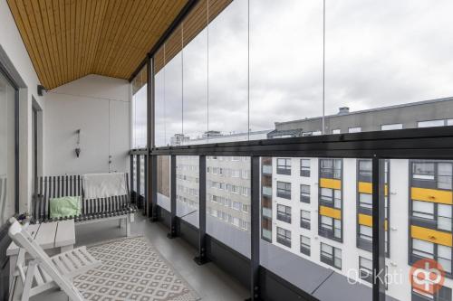 Terraza/balcón, Beautiful Modern City Apartment in Kuopio