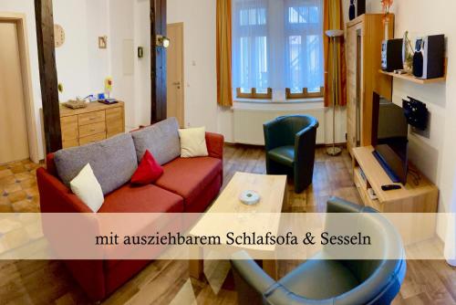 設施, Ferienwohnung Auszeit am Kurpark Bad Berka - auch im Fruhling toll! # Balkon # ruhige Lage # gratis  in 巴特貝爾卡