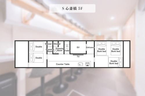 5階 ホテル鶴 道頓堀に位置する宿 ベッド9台 シャワー2台 観光に最適