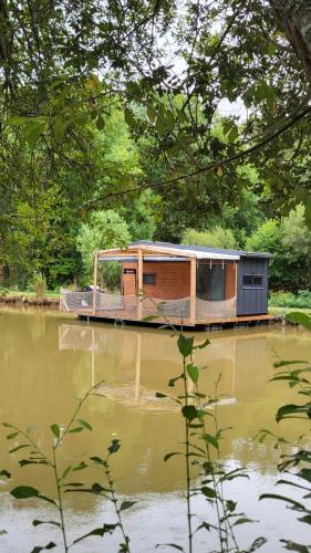 Chalet sur l'eau dans un cadre idyllique in Saint-Florent-des-Bois
