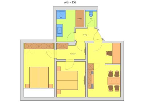 2 bedrooms, 2 beds
