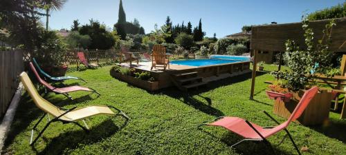 Swimming pool, Au Nid de MesAnges in Colonzelle