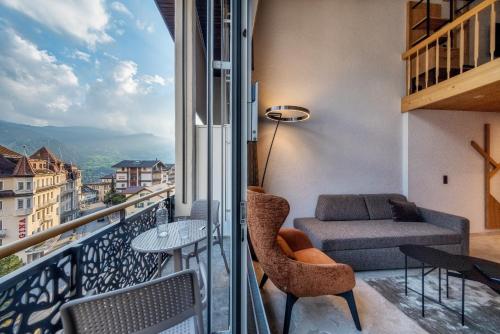 شرفة/ تراس, Hotel Kreuz & Post in مركز مدينة جريندلوالد