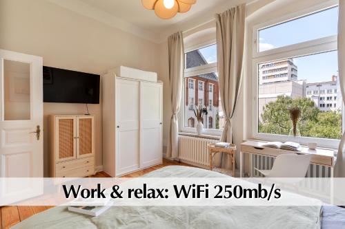 Calm City Escape - 75m2 Central Berlin Altbau-Apartment, 2BR, Smart-TV, Garden, Berlín (foto 6)