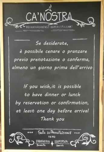 Cà Nostra B&B Home Restaurant in Portacomaro