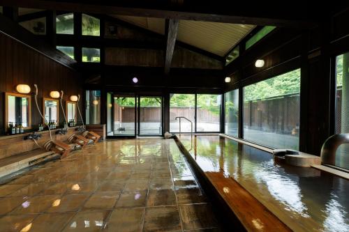Hot spring bath, Hotel Kikori in Hida