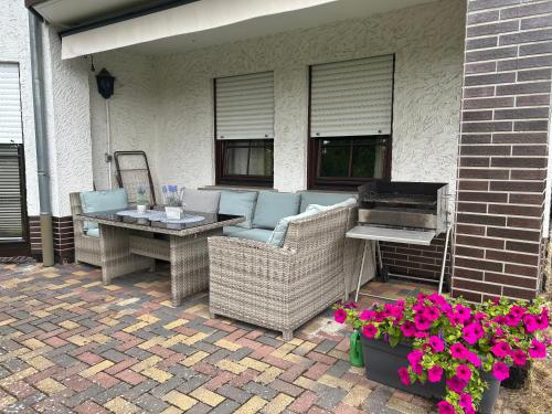 Erkély/terasz, Ferienwohnung Waldschlößchen (Ferienwohnung Waldschloßchen) in Sohrewald