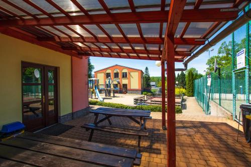 balkon/terras, Apartmán na Sportovním areálu (Apartman na Sportovnim arealu) in Krasna Lipa