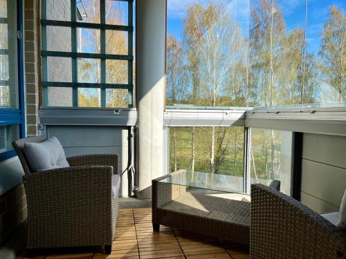 Balcony/terrace, Peaceful Seaside Home - Sauna, Balcony, Wi-Fi in Marjaniemi