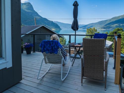 Fjord Cabin with Panoramic View & Private Balcony in Luster