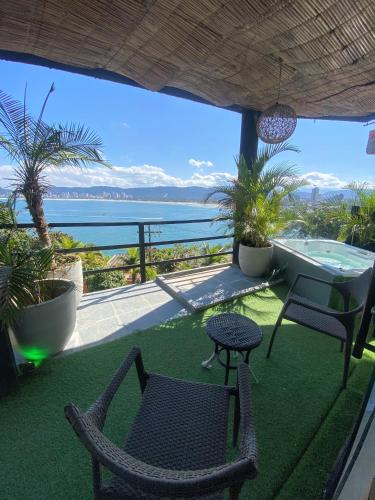 瓜鲁雅 Casamar paraiso na praia com a vista do mar dos sonhos piscina e spa 4星级 民宿 大堂