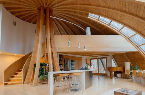 Dome Compound with Hot Tub, Piano and Rock-Climbing Gym in High Falls