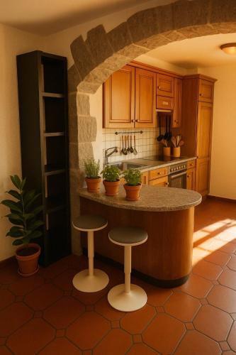 廚房, Casa al Sasso in 貝林佐納