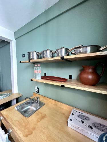 오악사카 Calm & Classy Stay 2성급 싱글룸 수영장