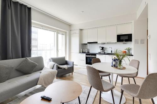 Kitchen, Modern condo in Mall of Tripla in Pasila