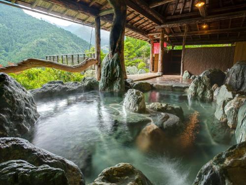 Hot spring bath, Iya Onsen Hotel Kazurabashi in Miyoshi