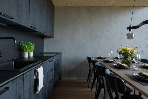 Kitchen, Villa Arctic Trail, Apartment A - Aurora view hot tube - Sauna - Lapland holiday in Röhkömukka