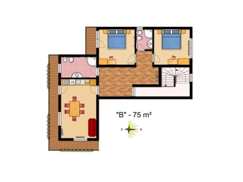 Two-Bedroom Apartment with Balcony (4 Adults)