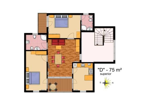 Two-Bedroom Apartment with Balcony - Attic