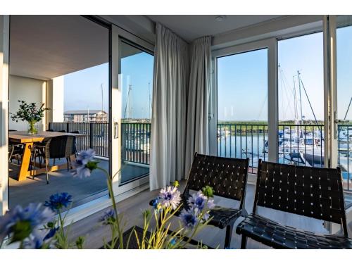 Balcony/terrace, Luxury apartment in Résidence Marina Kamperland - pet friendly in Kamperland