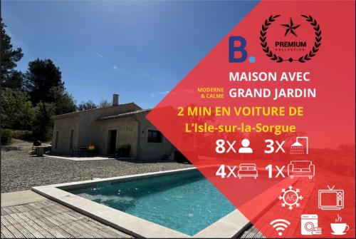 Charmante maison avec piscine et grand jardin - Location saisonnière - L'Isle-sur-la-Sorgue