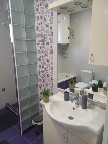 Fürdőszoba, Apartman Telep Novi Sad Retreat Balcony Garden Free Parking in Kamenjar