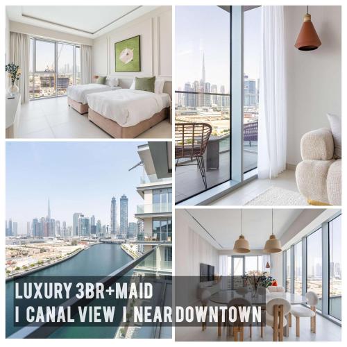 Luxury 3BR & Maid - Canal View - Near Downtown, Dubaj
