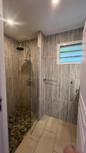 Shower, Chambre villa la mahaudiere in Baie-Mahault