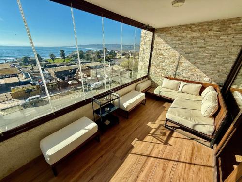 陽台/露台, Increíble Vista Mar en Costanera de Concón (Increible Vista Mar en Costanera de Concon) in 康康