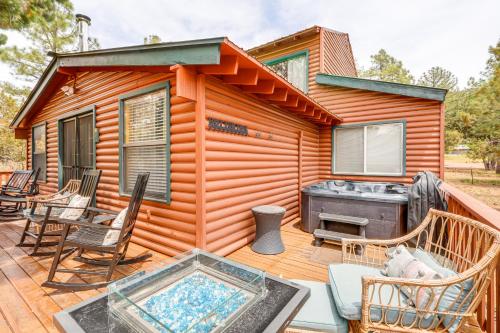 Private Hot Tub and Fire Pit Pine Cabin Near Hiking