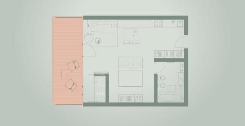 1 king bed, 2 bunk beds