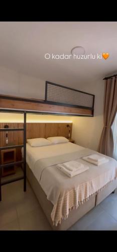1 queen bed, 1 bunk bed