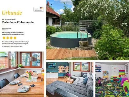 Ferienhaus Elbharmonie - Hunde willkommen, Garten vollständig umzäunt, Pool, Kamin und Spielzimmer - super für Familientreffen in Dresden, Deutschland