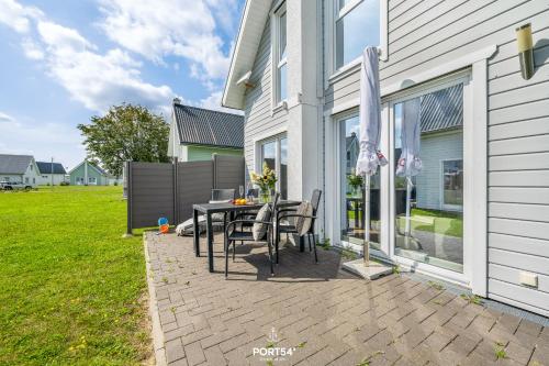 Ban công/sân hiên, Ferienhaus Skipper-Auszeit Olpenitz in Olpenitz