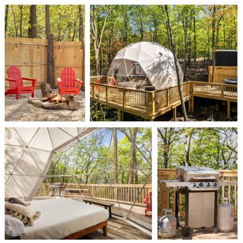 Luxe 2 Bed Dome w Hot Tub Deck Fire Pit & Bath in Augusta, USA