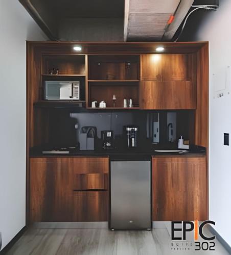 주방, Epic Suite 302 Deluxe Aeropuerto in 올림피카