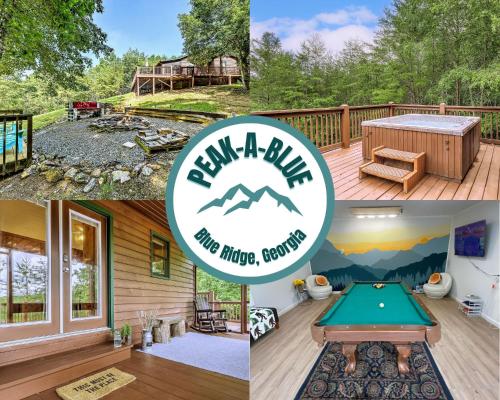Peak-a-Blue Cabin - Watch Movies from Hot Tub, Mountain View, Bigfoot Bunker Game Room, Fire Pit, Oversized Deck, Screened-in Porch - Morganton, GA