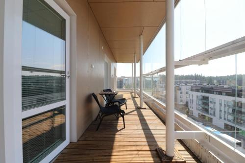 Balcony/terrace, Convenient Apartment for 4 with Sauna in Henttaa