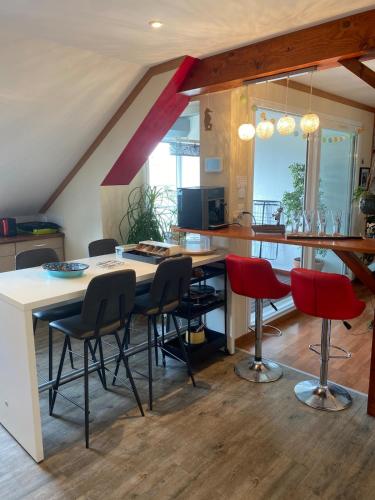 La Gentiane bleue, vue lac Saint Point in Malbuisson