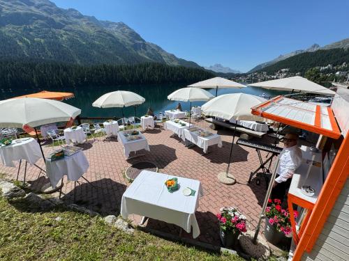 Balcony/terrace, Hotel Waldhaus am See in Saint Moritz