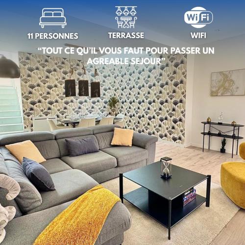 Maison design 11 pers -Terrasse -Netflix -Confort - Location saisonnière - Amiens