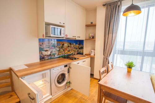 廚房, Sky Studio near the Vilnius Center in 澤姆納爾長者