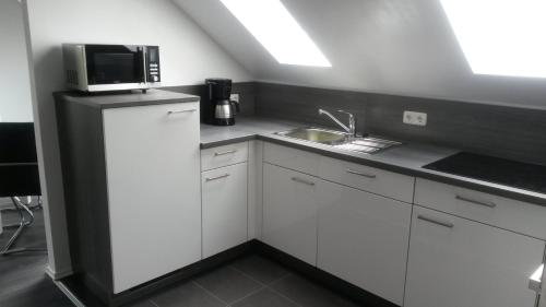 ห้องครัว, Ferienwohnung Wesertraum in คัสเซล