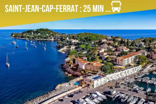 Cozy studio with terrace, Monaco and beach 5 min away in แคปได