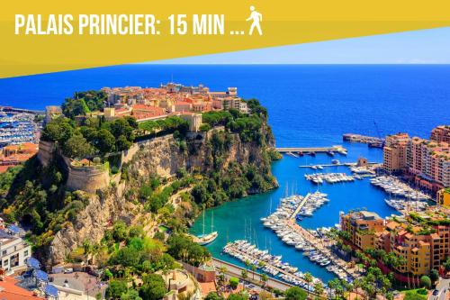 Cozy studio with terrace, Monaco and beach 5 min away in แคปได